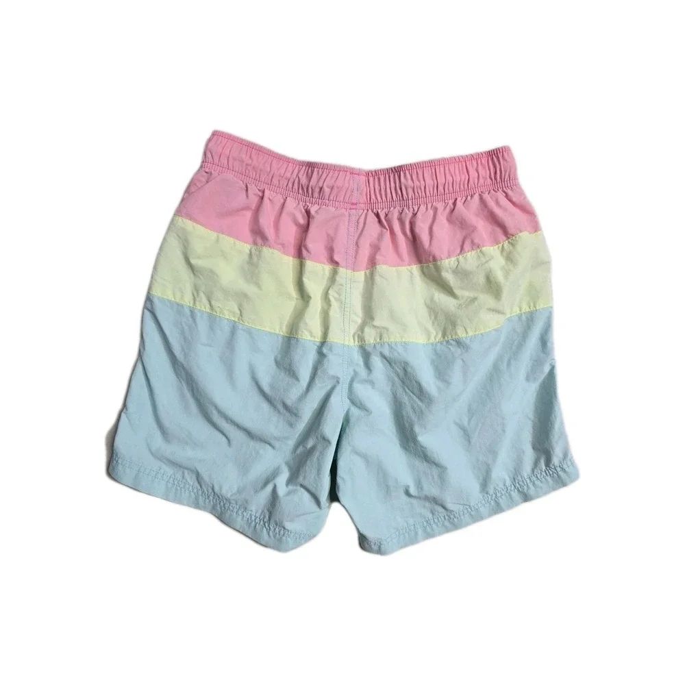 Nautica Men's‎ S Color Block Swim Trunks Pink, Yellow and Blue
